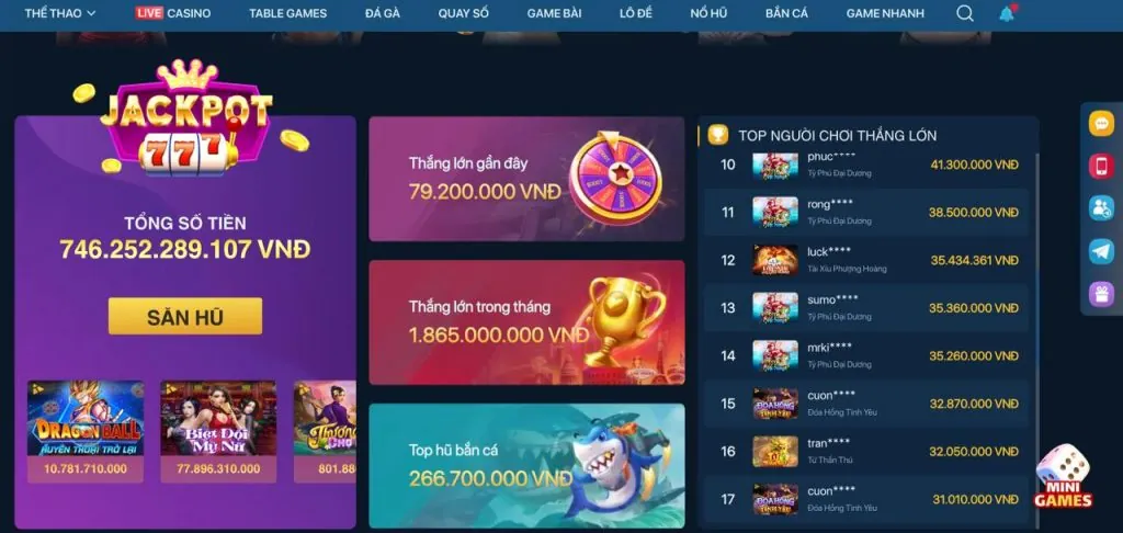 Đa dạng trò chơi Vicclub